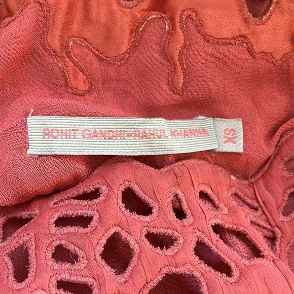 Anthropologie Rohit Gandhi Rahul Khanna Flowy Cut Out Gauze Dress Size XS - Picture 9 of 10
